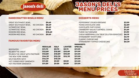 jason's deli menu and prices